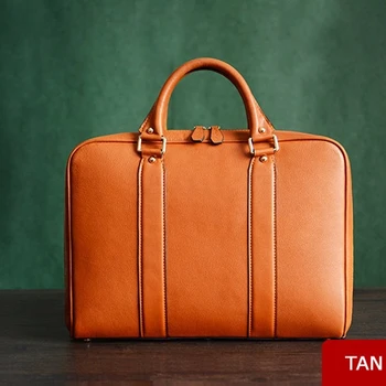 mens tan leather laptop bag