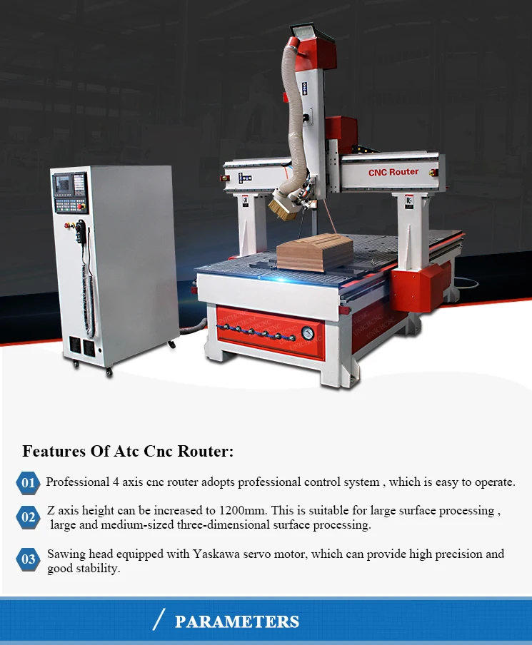Auto tool change 4 axis cnc router 1325 wood carving machine for sale