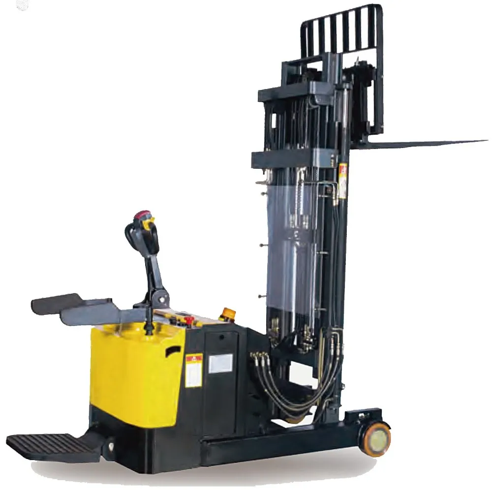 high fork full electric walkie pallet reach stacker forklift