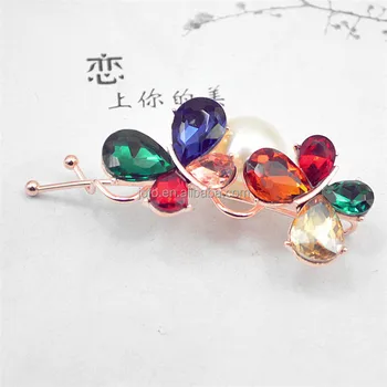 Fancy Cute Rhinestone Crystal Hairpin For Girls Colorful Stone