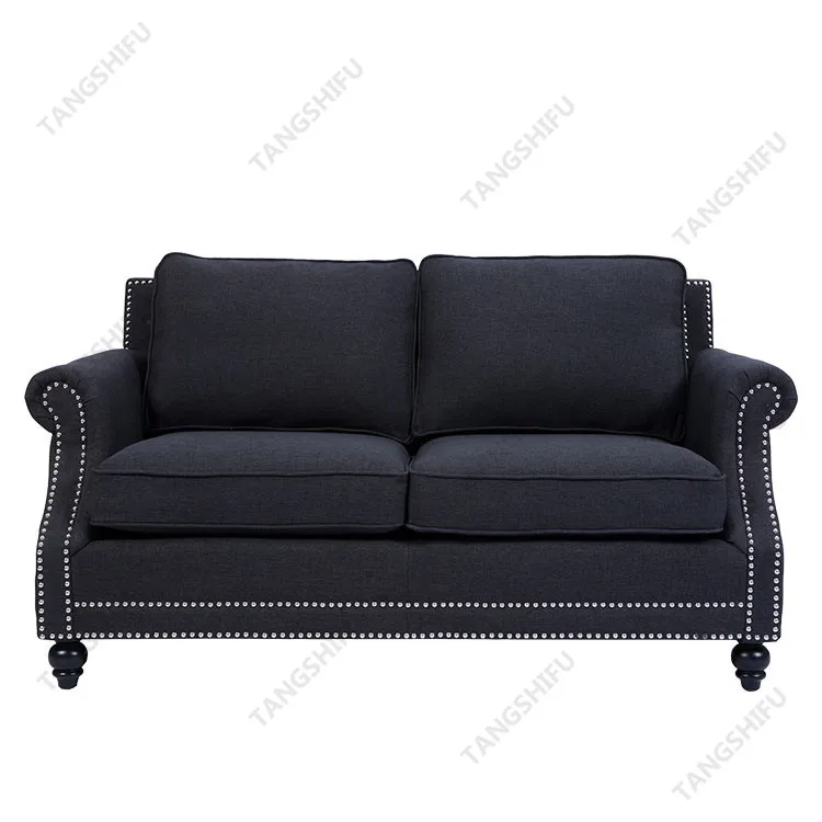 Mid Century Furniture Kain Hitam Cinta Dua Kursi Reclining Sofa Cinta Dua Kursi Reclining Sofa