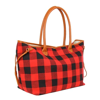 red buffalo check purse