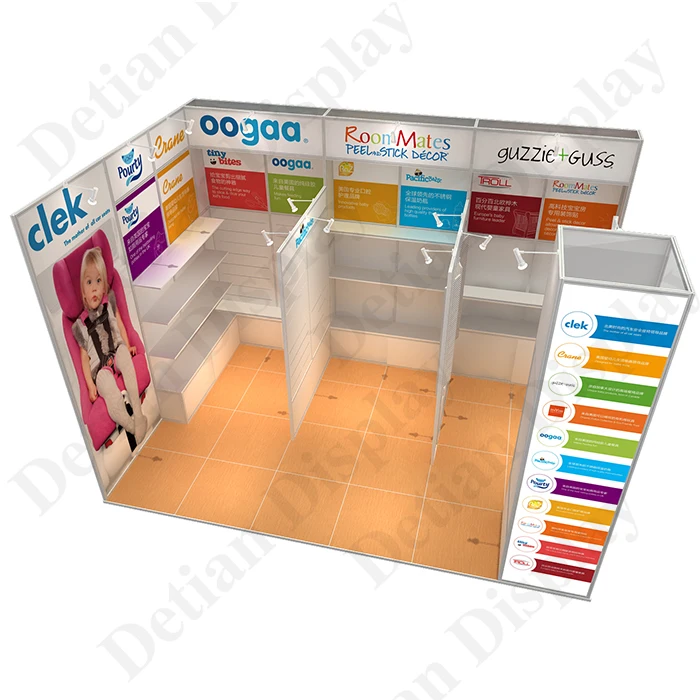 Dexin oferta 10*20 mostrador de comércio estande de exposição projeto da cabine da exposição