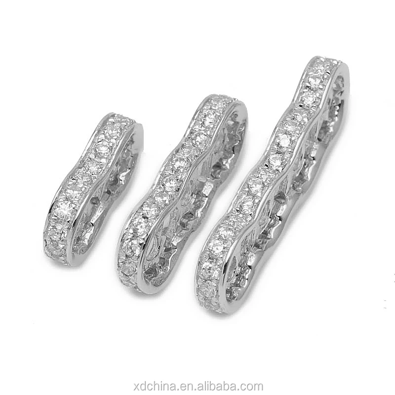 

XD SB178 SB179 sb180 925 sterling silver two strands spacer beads for bracelet necklace 925 sterling silver zircon spacer beads
