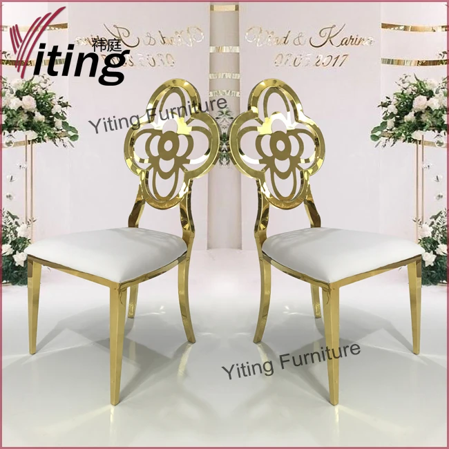 Carved Flower Back Gold Wholesale Wedding And Event Chairs Buy