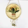 The walls are decorated with art objects Bamboo wall plant small pendant