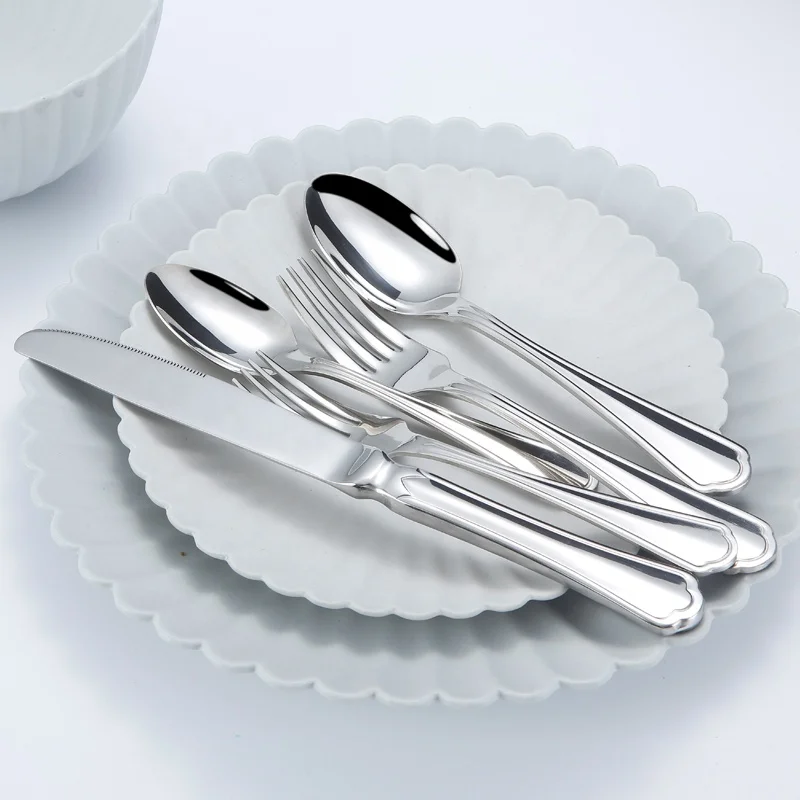 

stainless steel 18/10 hotel flatware set spoon fork knife cutlery, Stainless steel color