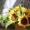 home floral decor creative sunflower bush sunflower bundle in yellow artificial