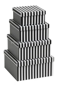 black and white storage boxes