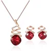 Ruby Rose Gold 3 Pieces Jewelry Jewellery Set, Geometric Ladys Jewellery Set