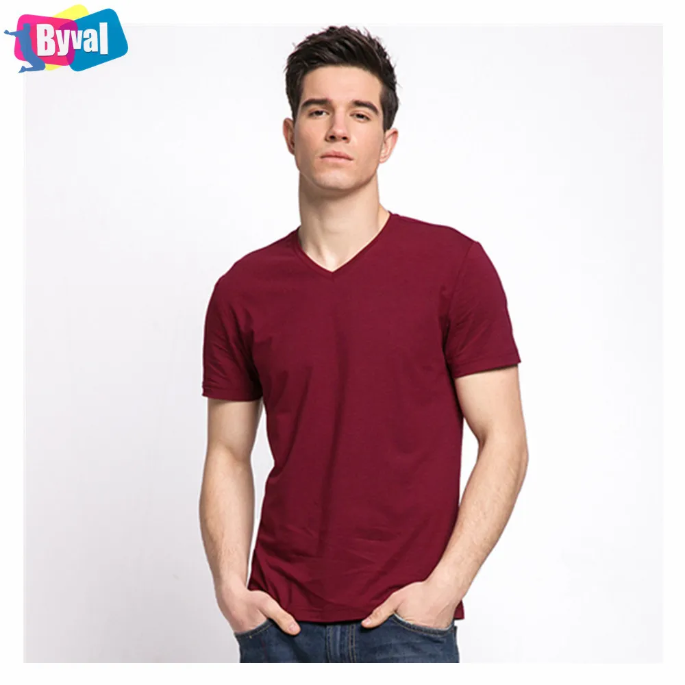 
Mens V Neck T Shirt 100% Bamboo Fabric Tshirts Blank T-shirt Wholesale Custom Logo Clothing China Supplier 