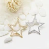 14 K Gold Filled Micro Pave CZ Hollow Star Charm Pendants Jewelry Connector with rings