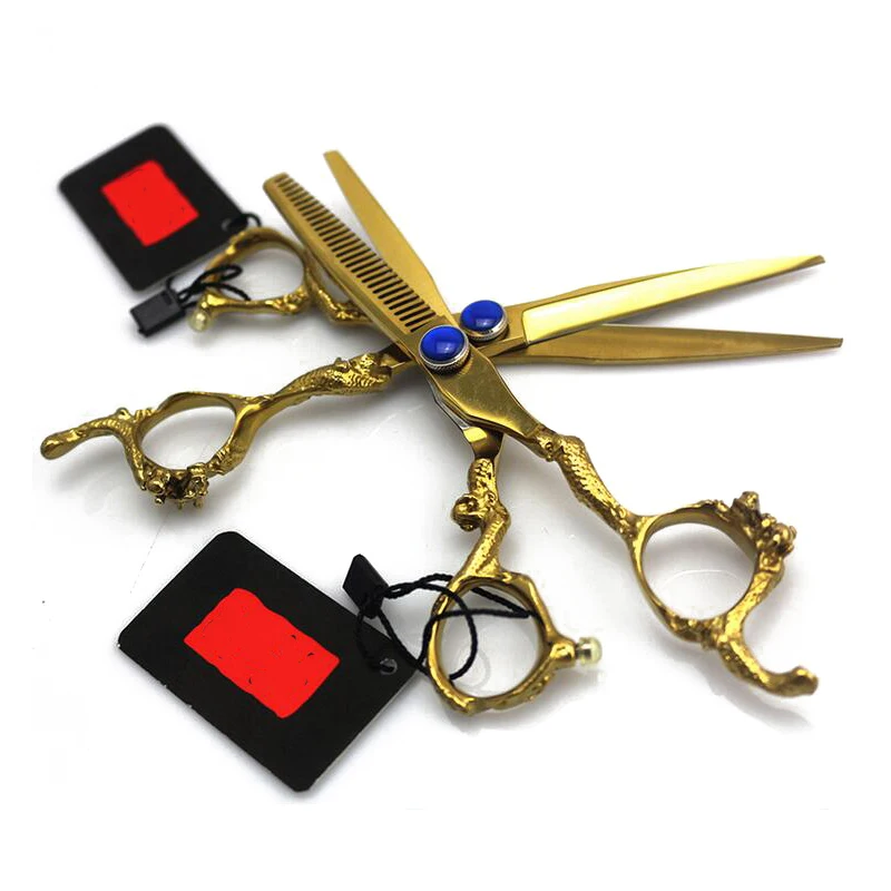 
6 Inches Dragon Design Gold Plating Scissors Hairdressing Scissors .WB100-517 