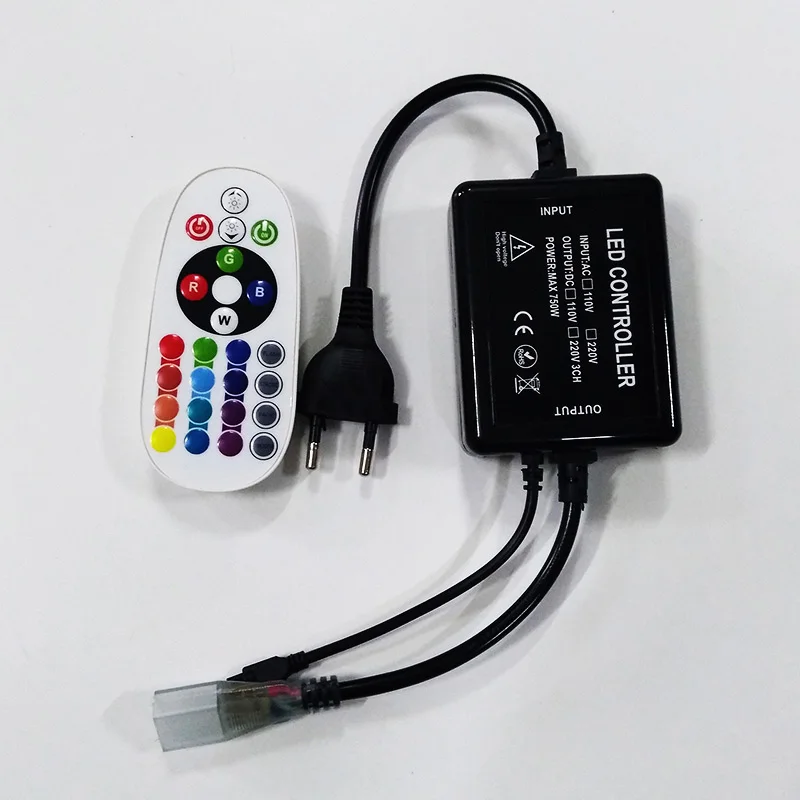 The factory wholesale AC 120V 110V 220V 230V high voltage Infrared remote control  LED RGB controller For 5050 3528 light strip