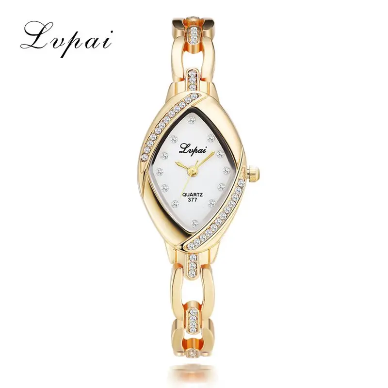 

Lvpai fashion Ladies Bangle Watches for Women Rhombus Cheap Gold Rhinestone Watch Dress Quartz Wrist Clock Watches