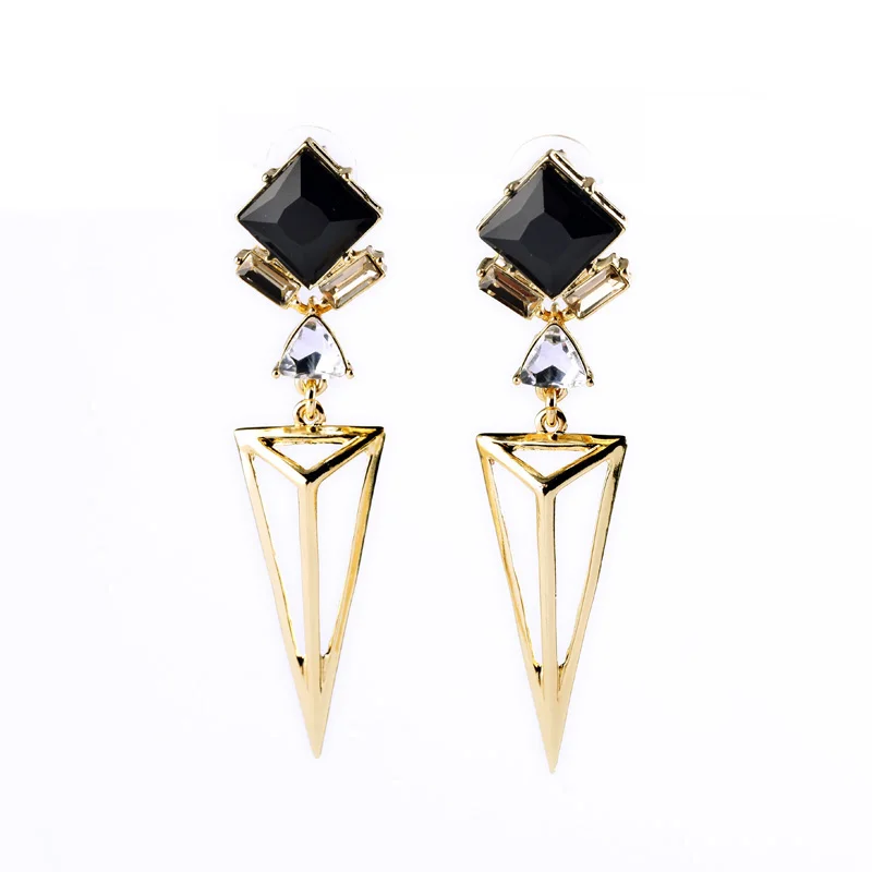 

ed01037 Jet Stone Earrings Designs, Wholesale Simple Gold Plating Earrings Women