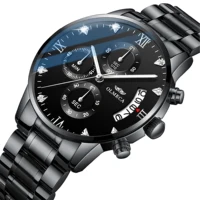 

stainless steel luxury waterproof quartz oem brand chronograph hands wristwatches custom logo wrist watch men