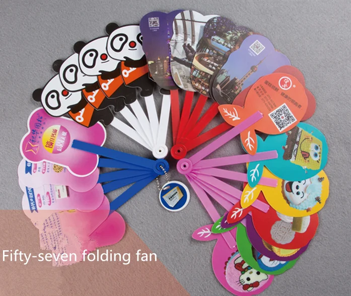 Foldable round fan folding Frisbee fan custom logo polyester fan