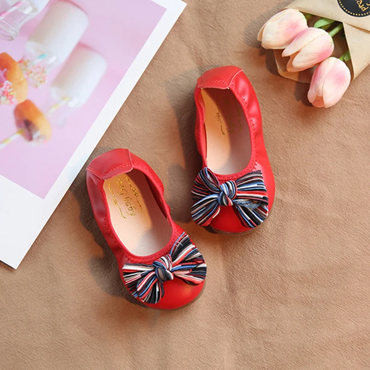 Hot selling girl soft bottom bow dance shoes