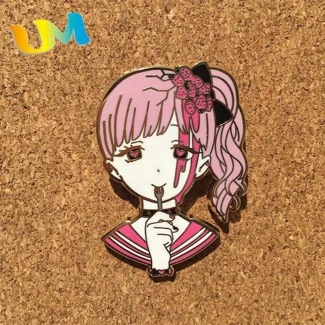 
Custom hard enamel lapel pin die casting enamel pin with metal post 