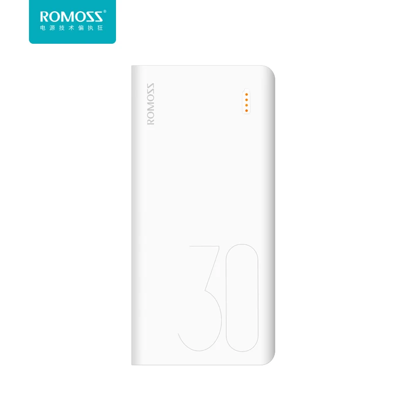 

Romoss Original Sense 8 30000mAh Type-c Micro USB mobile charger Power bank for wide compatible models, White