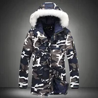 

Mixed Fabric cotton mid-long style thicken 2018 winter new design camouflage parkas men coats