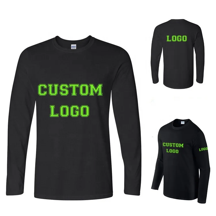 

Wholesale high quality cheap custom logo 100% cotton men long sleeve t-shirt printing, Multi