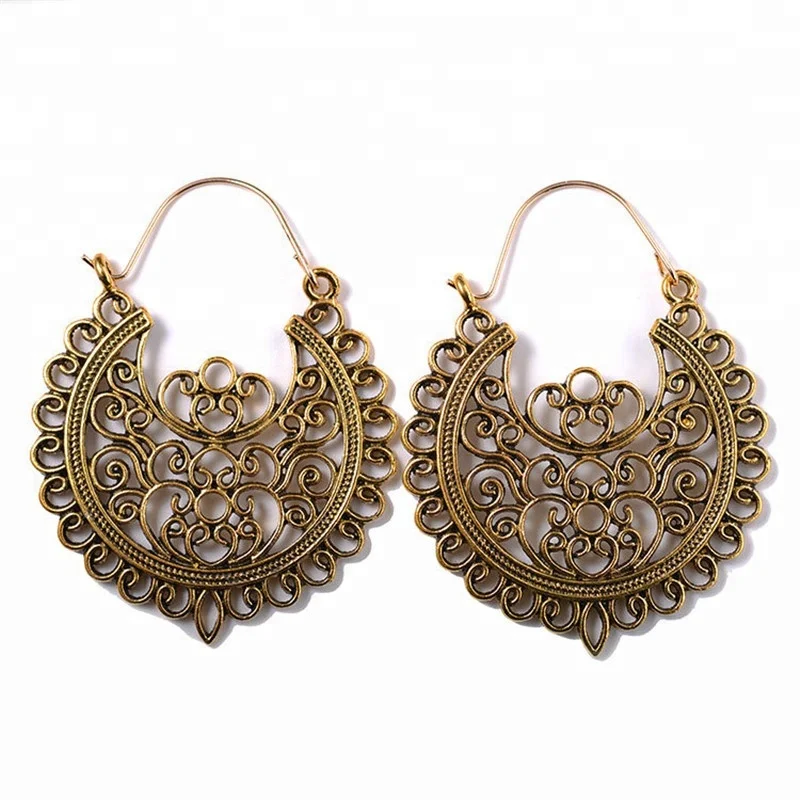 

alloy vintage boho mexican chunky cheap gold earrings