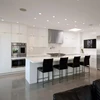 Foshan factory matt white lacquer wooden modular kitchen