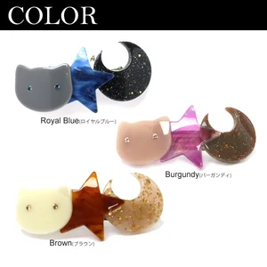 hair color accesories cute cat motif barrette for women