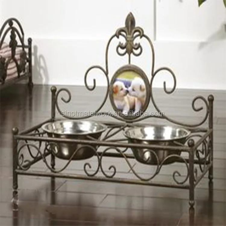 2016 New Pet Accessories Personalized Wrought Iron Pet Dog Bowl