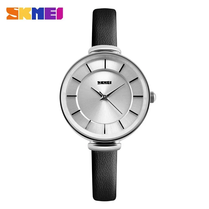

skmei brand luxury 1184 women watch round dial dress quartz wristwatch waterproof lady elegance leather watch cheap price