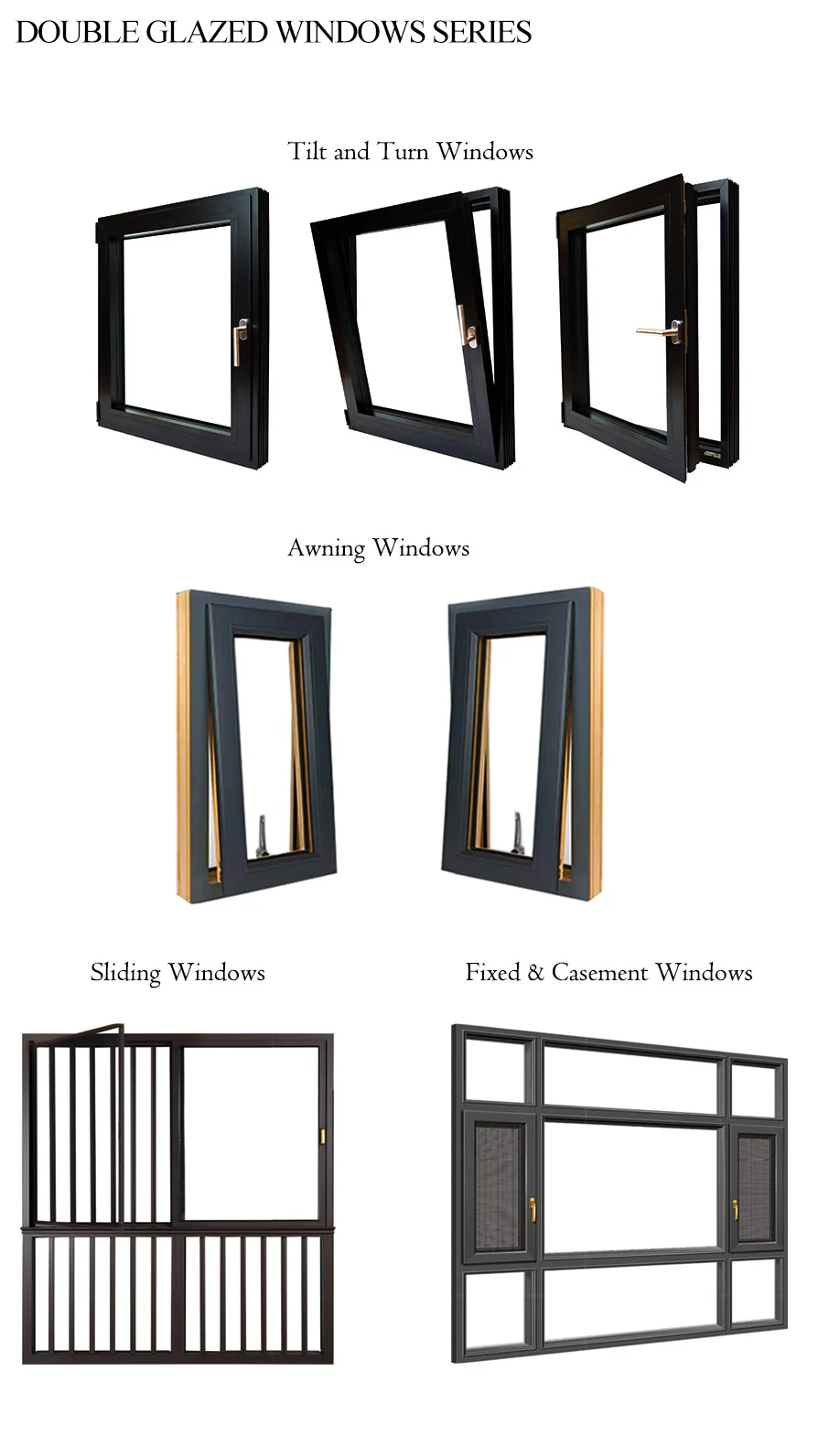 Double Glazed Windows Australia Standard AS2047 Approved Aluminium Window Sliding Windows iron window grill design anodized
