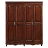 American countryside three or four door oak assembled whole bedroom wardrobe wooden solid wardrobe