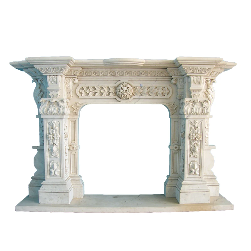 
Natural Marble Fireplace Mantel Indoor Stone Fireplaces 