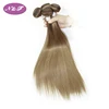 YF Virgin 100% Unprocessed Color 8 Light Brown Ash Blonde Indian Straight Wave Hair Weave Bundles Remy Human Hair