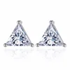 925 sterling triangle silver diamond CZ stud earing