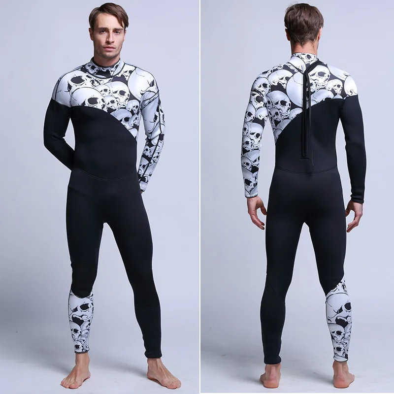 

Myledi 3mm neoprene mens skull printed wetsuit for surfing and diving