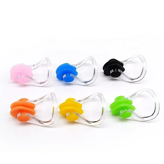 

Hot Sale Soft Waterproof Silicone Swimming Set Nose Clip Ear Plug Earplug Tool, Black, bule, orange, pink underwater nose plugs