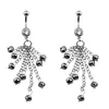 New arrival surgical steel magnetic navel ring long dangle belly piercing with zircon