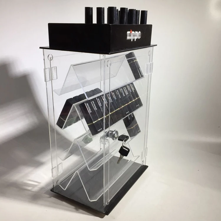 Clear Acrylic Lighter Display Rotating Usb Lighters Display Case With