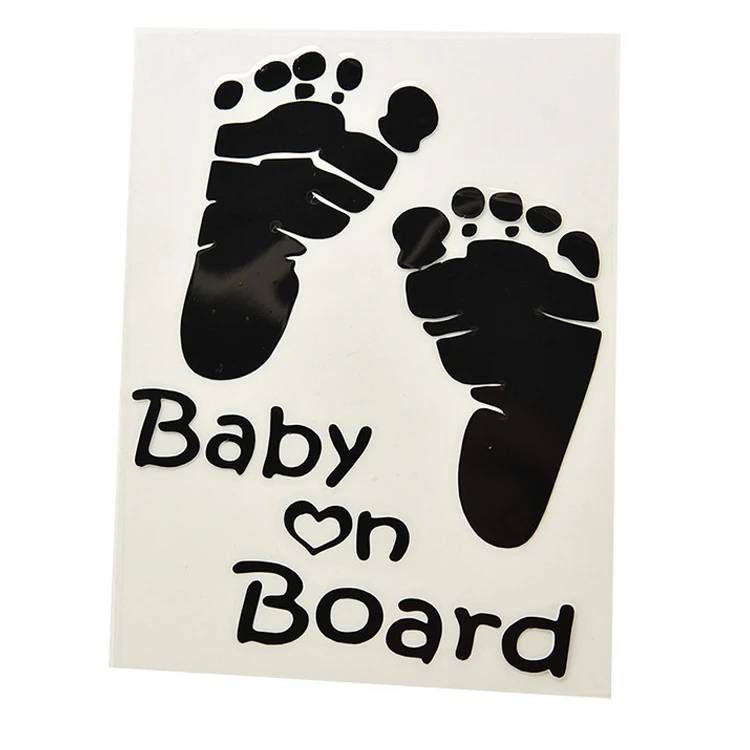 Baby on Board Baby Footprints Car Sticker Cute Letter Safety Warning Window T... 