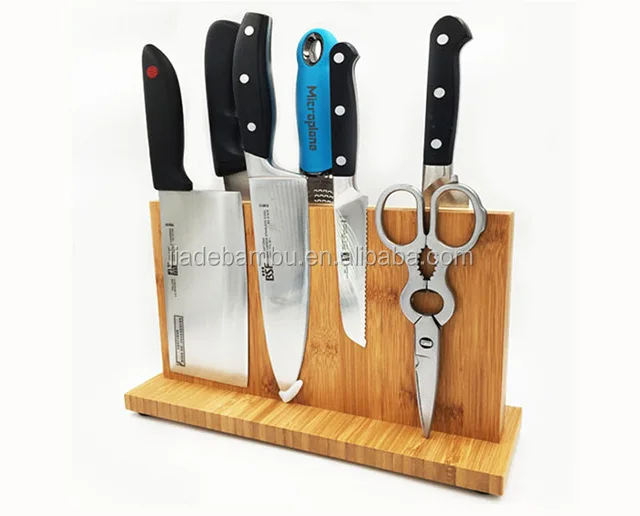 Universal Bamboo Cutting Board With Standing Type Knife Holder