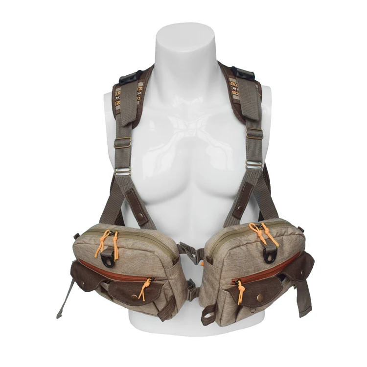 

Multi-pockets Adjustable Size Breathable Fly Fishing Vest Pack for Fishing Tackle, Gear and Equipment, Brown
