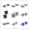 Blue Rhinestones Mosaic wedding High Quality Mens Cufflinks,2017 New arrived blue pearl shell mosaic silver cufflinks