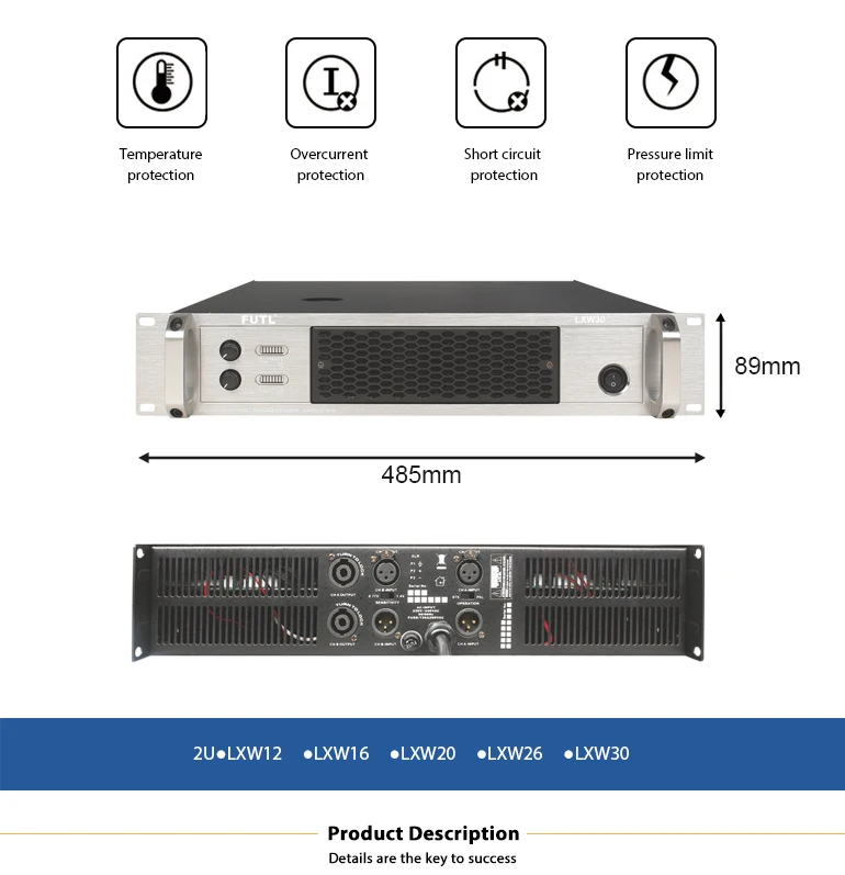 4 Channel Class D High Quality Digital Power Amplifier For Professional