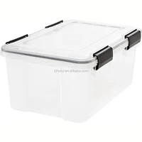 

Weathertight Storage Box, 19 Quart - Clear stackable plastic storage bins