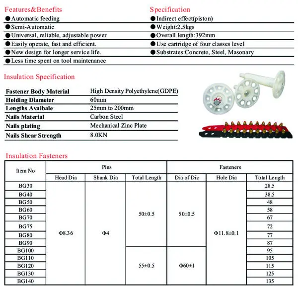Insulation Powderactuated Fastening Tool Bwt311 Brad Nailer Buy
