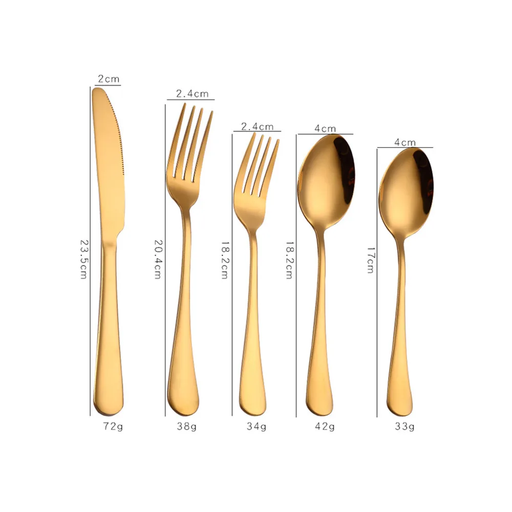 

5 pcs Stainless steel table spoon fork knife home goods flatware