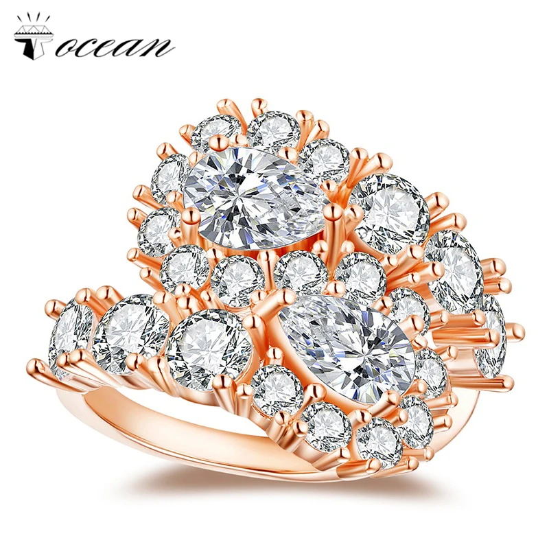

Tocean Rose Gold Color Wedding Rings for Women Bohemia AAA Zircon Engagement Femme Oval Bijoux Bague Size 5-12 RM1054, N/a